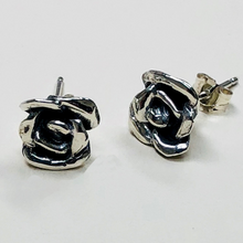 Load image into Gallery viewer, Artisan Rose Post Earrings in Sterling Silver