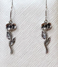 Load image into Gallery viewer, Rose vine dangle earrings in sterling silver