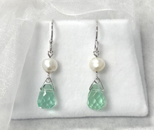 Load image into Gallery viewer, Freshwater Pearl Nugget and Briolette Drop Earrings in Sterling Silver