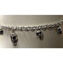 Load image into Gallery viewer, Five Skulls Sterling Silver Bracelet