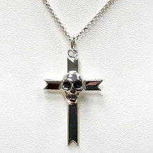 Load image into Gallery viewer, Skull Cross on Sterling Silver Chain
