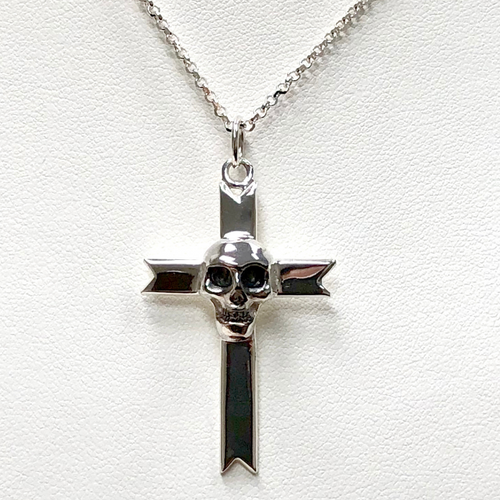 Skull Cross on Sterling Silver Chain