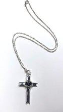 Load image into Gallery viewer, Skull Cross Pendant on Sterling Silver Dia Cut Chain