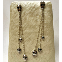 Load image into Gallery viewer, Skull Dangle Earrings on Sterling Silver Chain