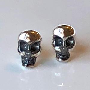 Skull Post Earrings in Sterling Silver