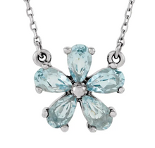 Load image into Gallery viewer, Sky Blue Topaz 16&quot; Necklace in 14K White