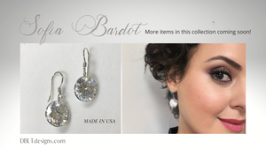 Round Crystal Earring in Sterling Silver