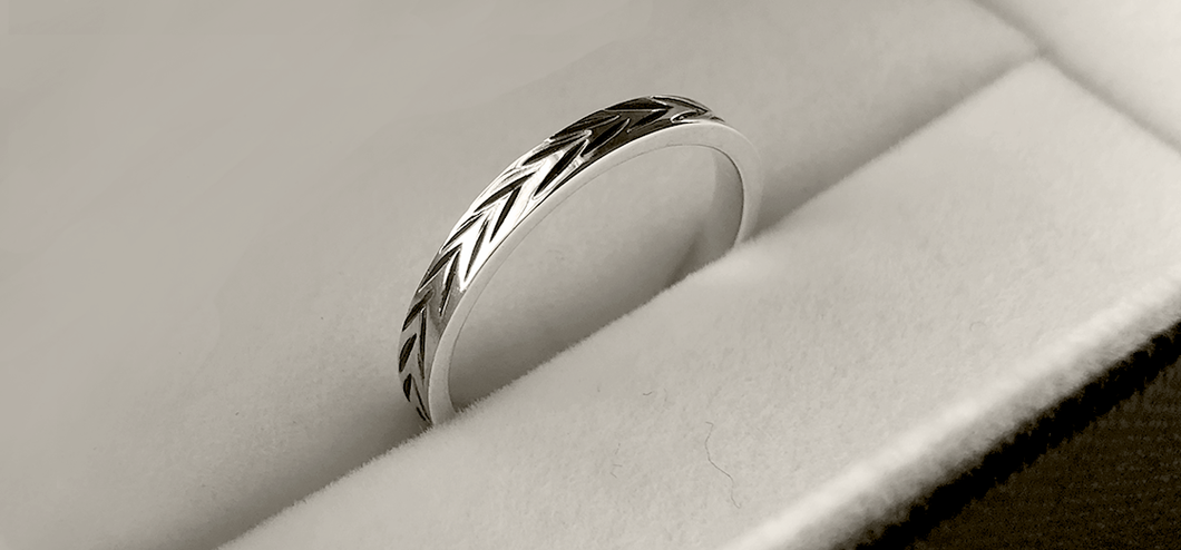 Etched Stack Ring in Sterling Silver