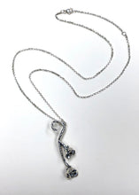 Load image into Gallery viewer, Lullaby Rose Vertical Pendant in Sterling Silver