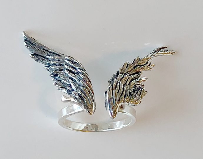 Large Wing Ring in Sterling Silver
