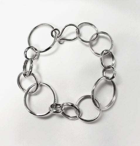 Circle Hoop Bracelet in Sterling Silver