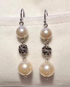 Vintage Pearl Bead Earring in Sterling Silver