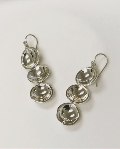 Domed Circle Earring in Sterling Silver