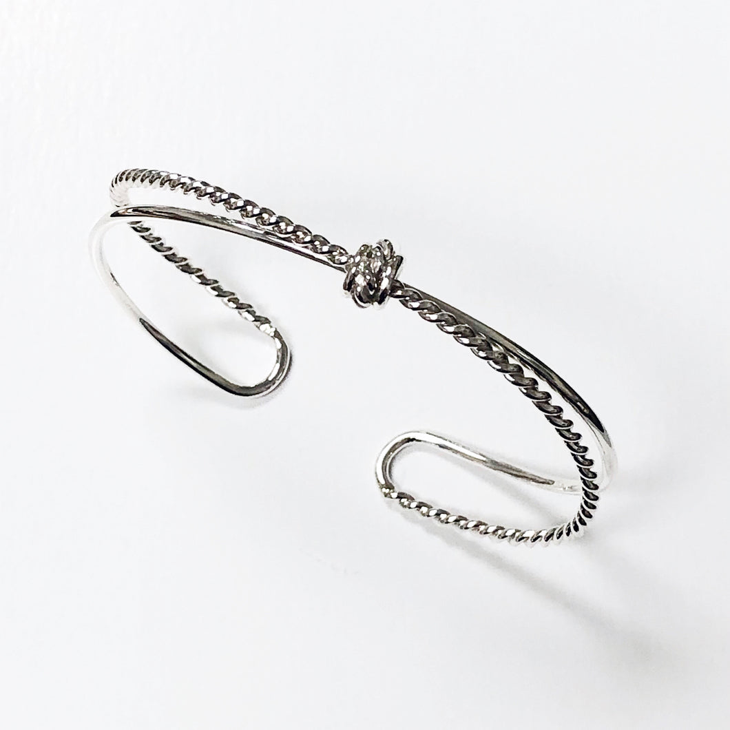 Oval Twisted Bangle in Sterling Silver