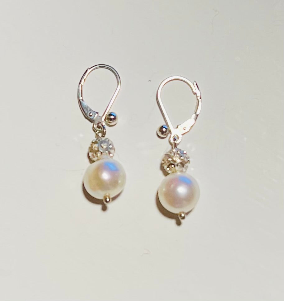 Genuine Pearl Drop Earring in sterling silver