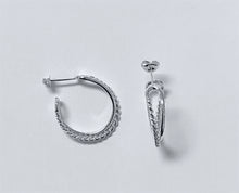 Load image into Gallery viewer, Twisted Hoop Earrings in Sterling Silver