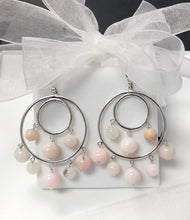 Load image into Gallery viewer, Natural Pink Opal and Moonstone Earrings in Sterling Silver