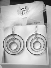 Load image into Gallery viewer, Circle in Circle Hoop Earring in Sterling Silver
