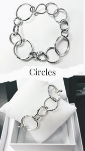 Circle Hoop Bracelet in Sterling Silver