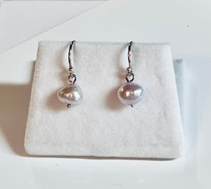 Lavender Nugget  Freshwater Pearl Earring in Sterling Silver