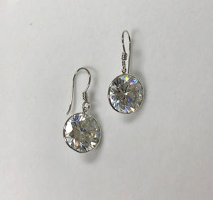 Round CZ Earring in Sterling Silver