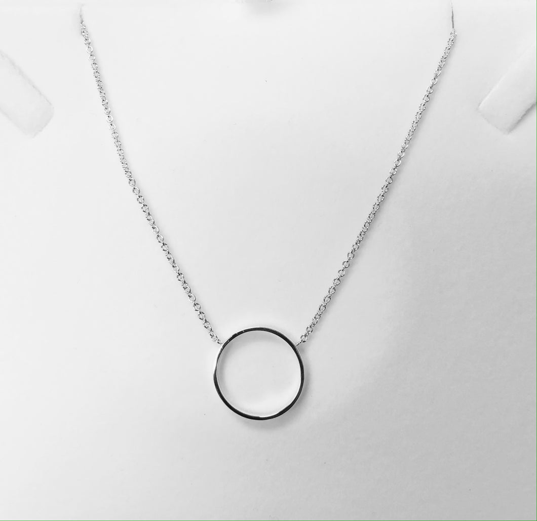 Circle Hoop Pendant in Sterling Silver