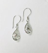 Load image into Gallery viewer, Teardrop Crystal Drop Earring in Sterling Silver