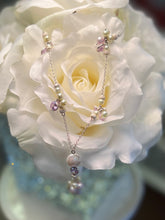 Load image into Gallery viewer, Genuine Pearls, Lavender Crystals, and Coin Pearl Pendant in Sterling Silver