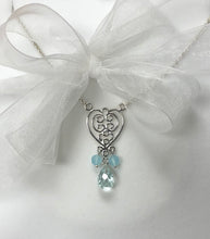 Load image into Gallery viewer, Aqua Briolette Pendant in Sterling Silver