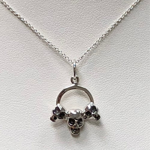Three Skulls in Sterling Silver  